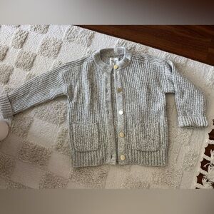 Abercrombie & Fitch Relaxed Hardware Crew Cardigan Sweater Size S Marl Gray